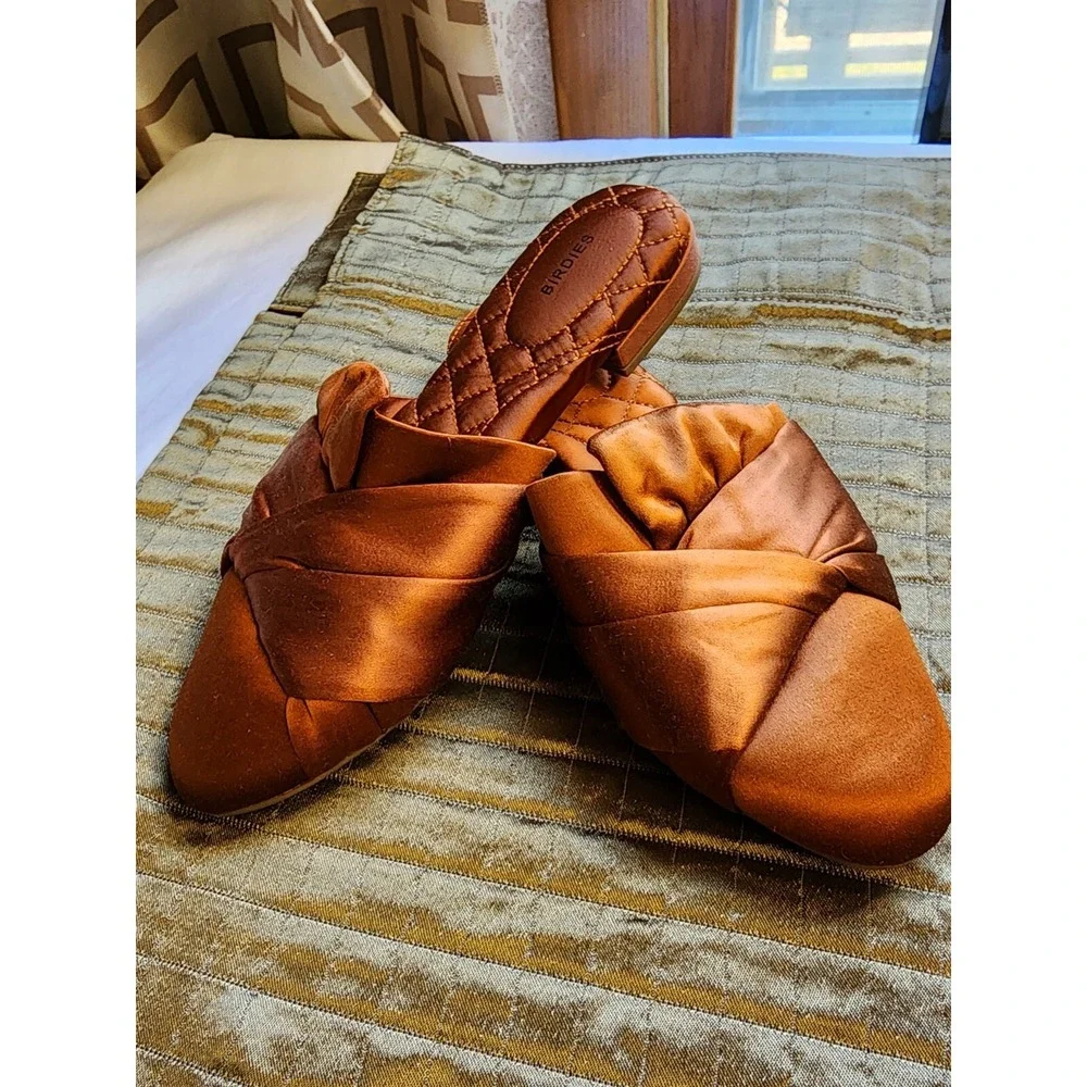 Birdies 6 NEW! Songbird Copper Satin Mule Slides